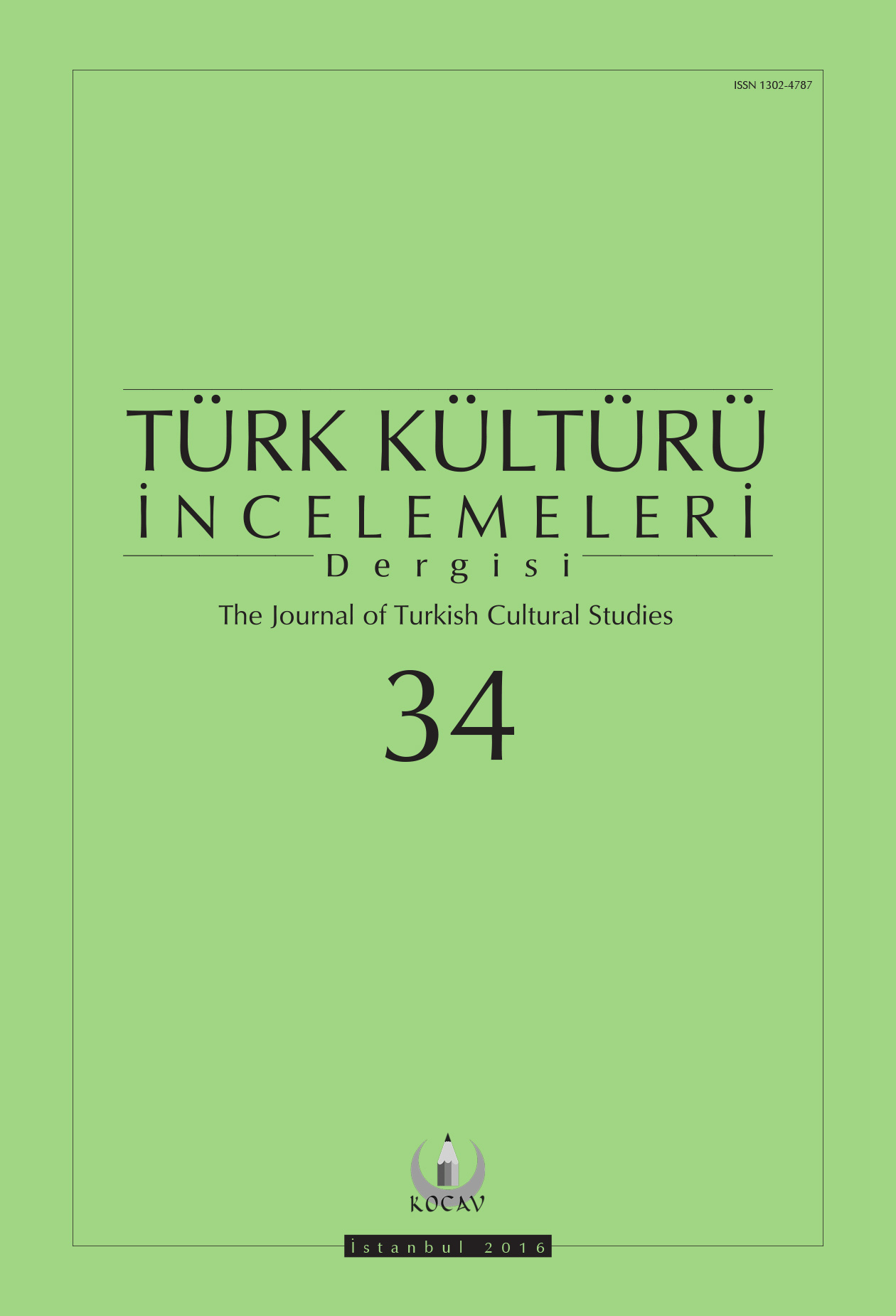 Türk Kültürü İncelemeleri Dergisi Sayı 34