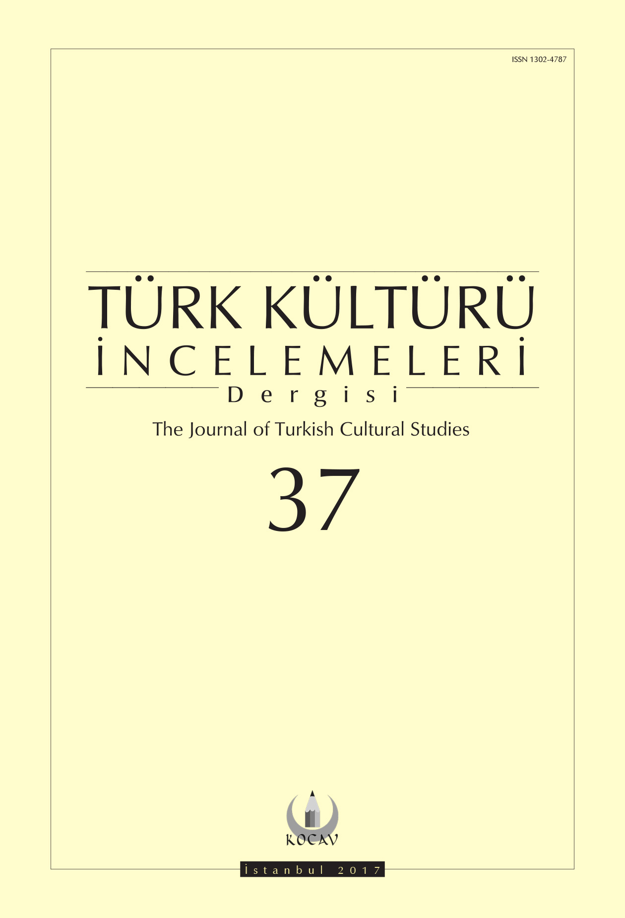 Türk Kültürü İncelemeleri Dergisi Sayı 37