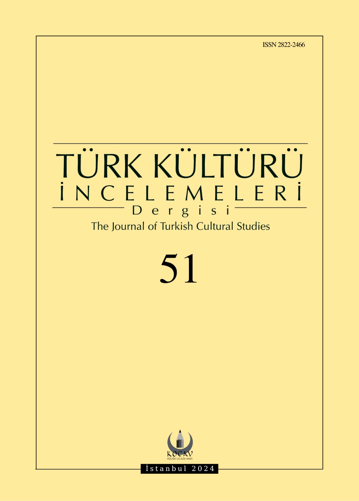 Türk Kültürü İncelemeleri Dergisi Sayı 51